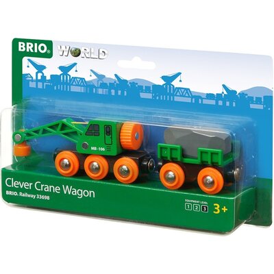 Brio Wagon dźwigowy z wagonem towarowym