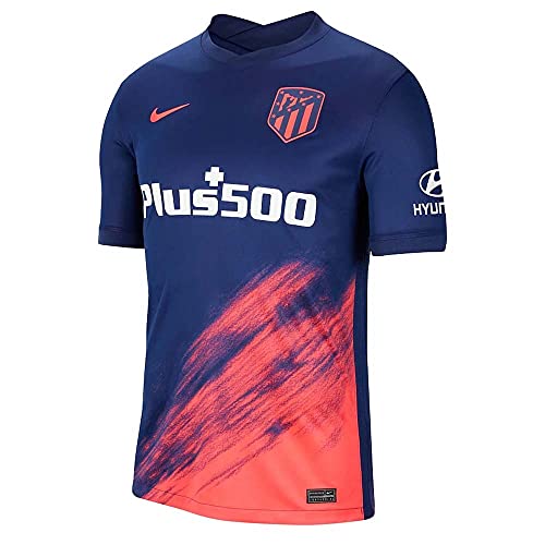 Nike Męski T-shirt Atlético Madrid 2021/22 Stadium Away T-Shirt, Loyal Blue/Laser Crimson/Laser Crimson, S CV7881