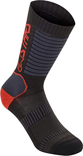 Alpinestars Unisex's Paragon Lite skarpety 19 odzież, czarny/jasnoczerwony, M 1702620-1303-M
