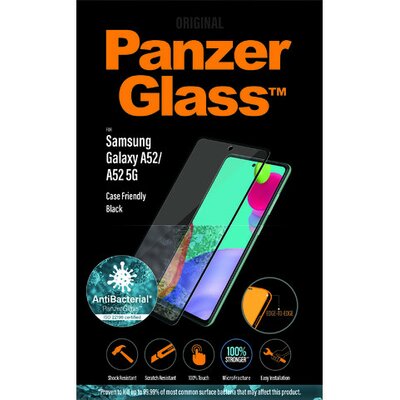 PanzerGlass Szkło antybakteryjne do etui Case Friendly E2E Galaxy A52, czarna ramka 5711724072536