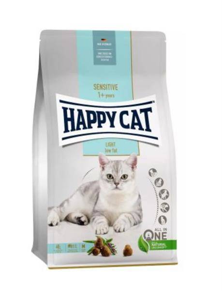 HappyCat Sensitive Light, sucha karma, dla kotów dorosłych, niskotłuszczowa, 10 kg, worek