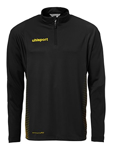 uhlsport uhlsport Dziecięce t-shirty Score 1/4 Zip TOP z zamkiem błyskawicznym, czarny/żółty fluorescencyjny, 152 100214607