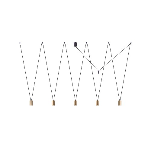 Nowodvorski More Eye lampa wisząca 5-punktowa czarna/mosiądz 7608 7608n