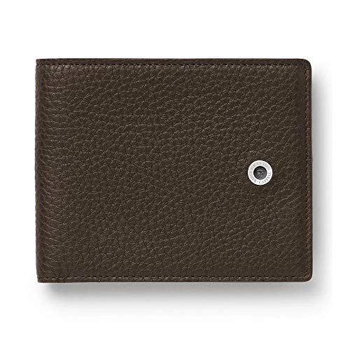 Etui na karty kredytowe z klamrą do pieniędzy od Graf von Faber Castell, model Cashmere w ciemnobrązowym kolorze