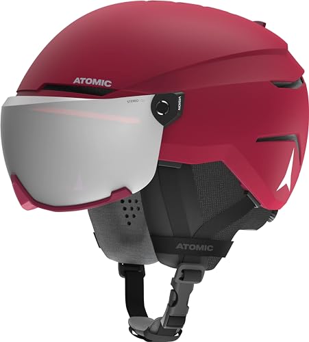 Atomic, Unisex-Skihelm, SAVOR VISOR STEREO, Gr. S (51-55 cm), Dunkelrot