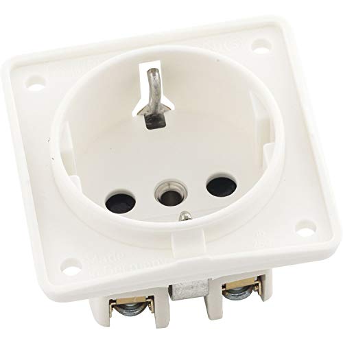 Hager Polo Integro Flow Gniazdo SCHUKO z przesłonami styków biały mat 941952502 941952502