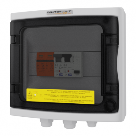 Doktorvolt Rozdzielnica PV solarna fotowoltaiczna AC 20A 8-modułowa Typ 265 9498 DV-9498-FOT-265-AC