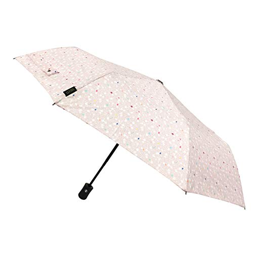 Kompaktowy składany parasol SMATI- automatyczne otwieranie i zamykanie;8 żeber z włókna szklanego; Wiatroszczelny; Wytrzymały; Parasol damski; Parasol męski; Projekt Magritte Bladoróżowy. taglia unica