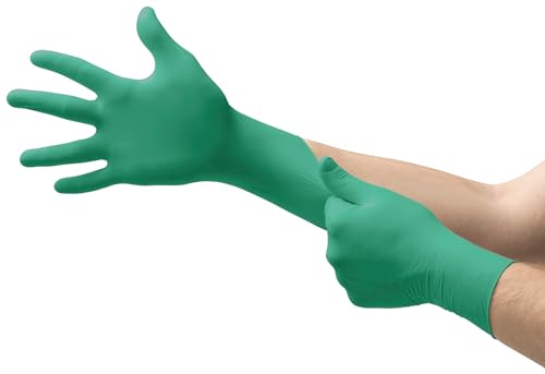 Ansell TouchNTuff 92600VP jednorazowe rękawiczki nitrylowe, bezpudrowe, odporne na chemikalia, obsługa z żywnością, ochrona mechaniczna, bez lateksu ŚPE, zielone, rozmiar S (20 rękawiczek)