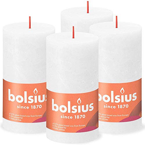 Bolsius Świece pieńkowe Shine, 6 szt., 130x68 mm, zgaszona biel Sfeerpunt