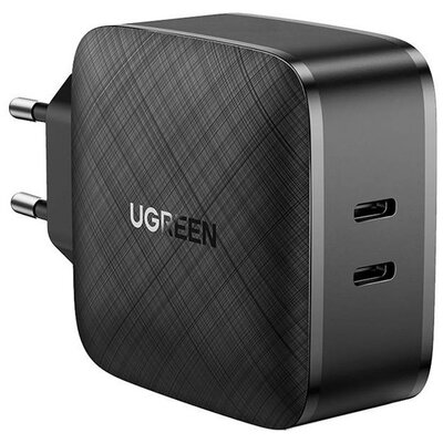 Ugreen Ładowarka  Ładowarka sieciowa UGREEN CD216 2xUSB-C 66W PD czarna 70867