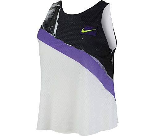 Nike W Nkct 2 w 1 Tank Ny Nt koszulka damska bez rękawów, biała/psychic purple/Black/Volt, M AT5408