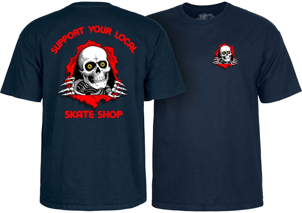 t-shirt POWELL PERALTA RIPPER SUPPORT YOUR LOCAL TEE Navy