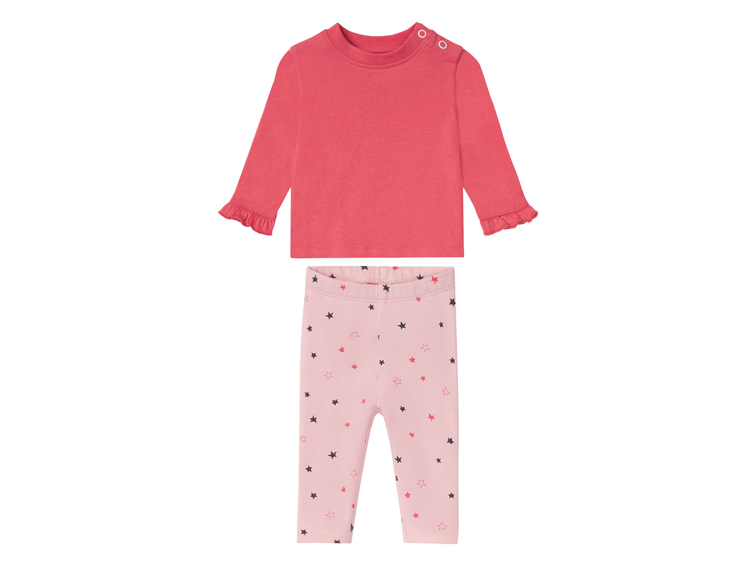 LUPILU LUPILU Komplet niemowlęcy z bawełną (bluzka + spodnie) (50/56, Koralowy/różowy) 4055334287968