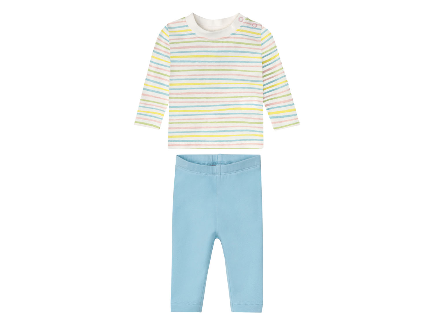 LUPILU LUPILU Komplet niemowlęcy z bawełną (bluzka + spodnie) (50/56, Paski/jasnoniebieski) 4055334288002