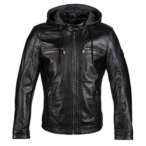 GUNS Titus męska kurtka skórzana, Standard  czarna  XL TITUS-N-XL
