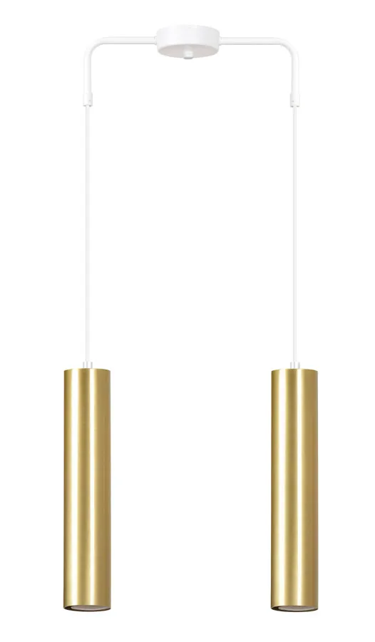 Biała podwójna lampa wisząca tuba - D062 R1-P23