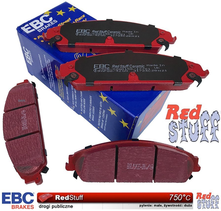 Klocki hamulcowe przednie ceramiczne EBC REDSTUFF Dodge Charger do tarcz 345mm