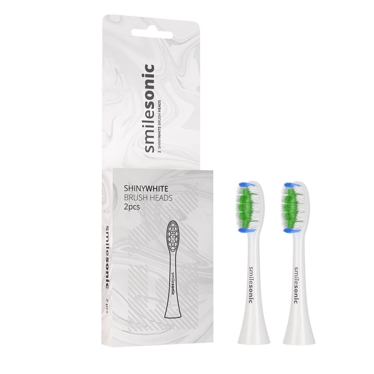Smilesonic Końcówki Smilesonic ShinyWhite białe do szczoteczki sonicznej   2 sztuki