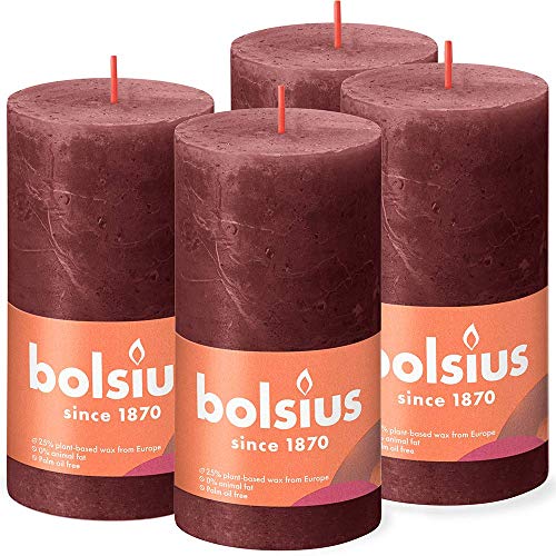 Bolsius Świece pieńkowe Shine, 6 szt., 130x68 mm, aksamitna czerwień Sfeerpunt