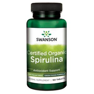 SWANSON Health Products Certyfikowana Organiczna Spirulina 500 mg 180 tabletek