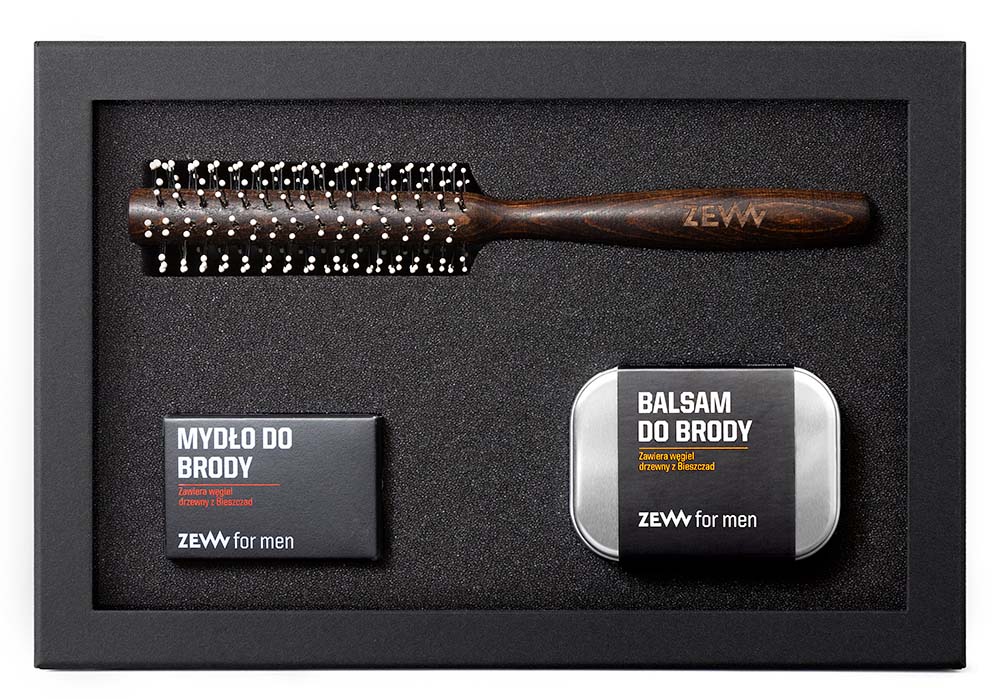 top ZEW for Men, zestaw prezentowy Broda Na Sztorc, roller + mydło + balsam do brody, 85ml+80ml