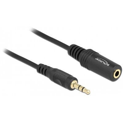 Delock PRZEDŁUŻACZ AUDIO MINIJACK 3.5MM M/F 3 PIN 3M CZARNY 84002