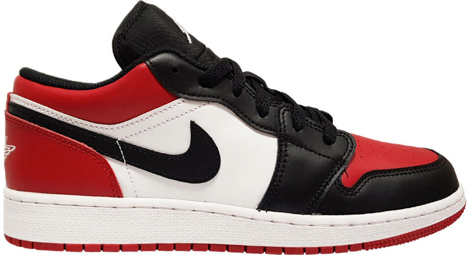 Air Jordan Buty 1 Low GS Bred Toe - 553560-612