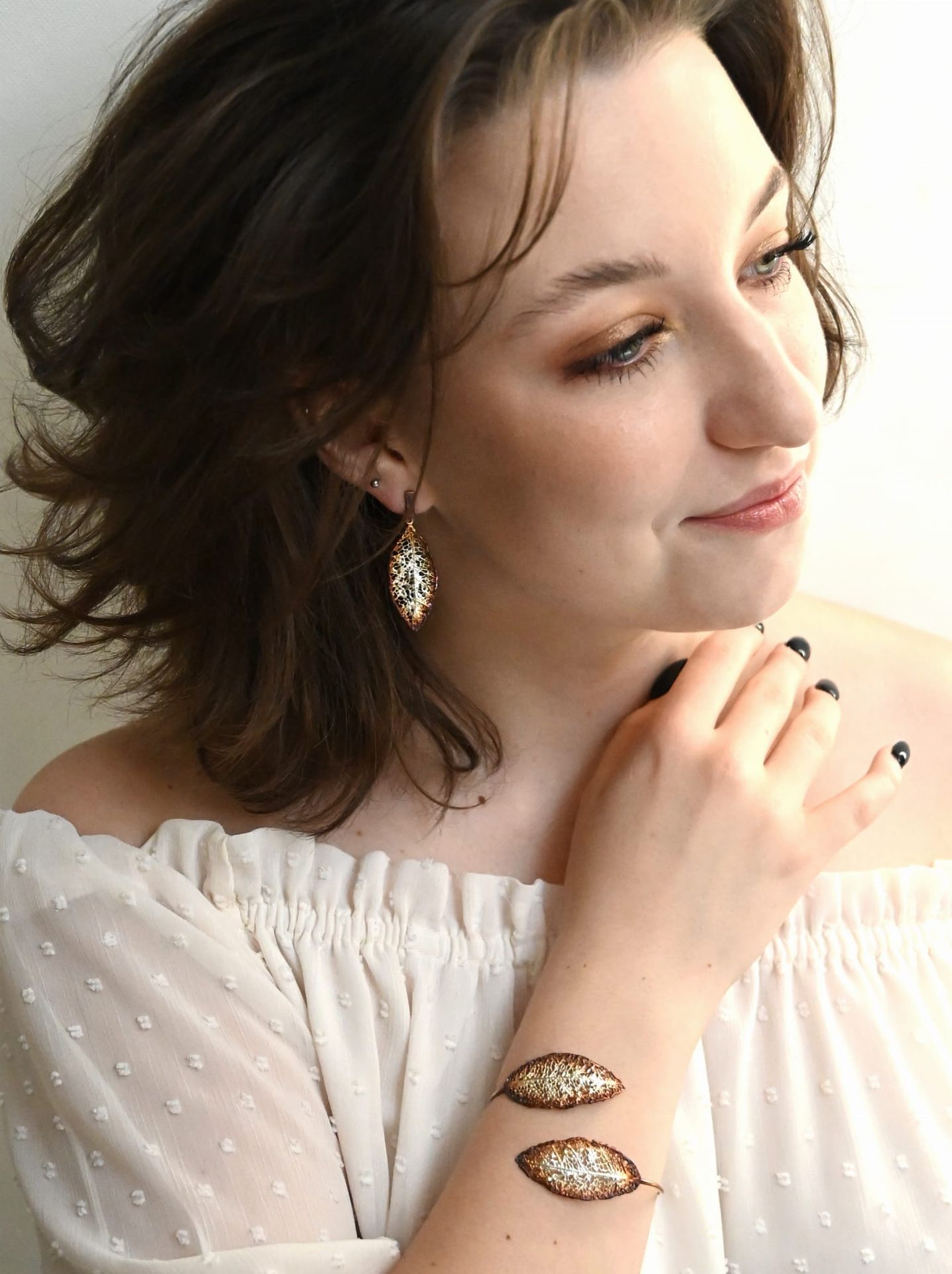 Venus Galeria Kolczyki srebrne - Liść L8  na sztyftach