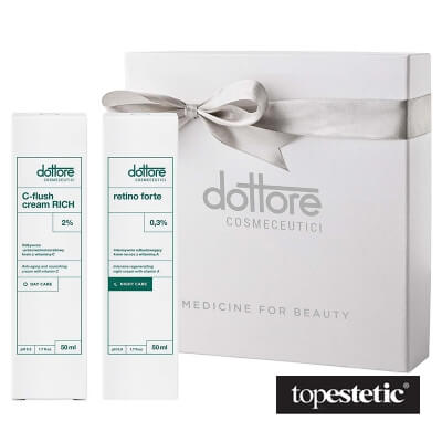 Dottore zestaw kuracja regenerująca 2020: C-flush cream rich 50ml + retino forte 50ml 1574-uniw