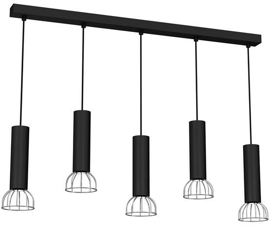 Lampa Wisząca DANTE, MLP7361, czarny/chrom, 5x8W LED GU10