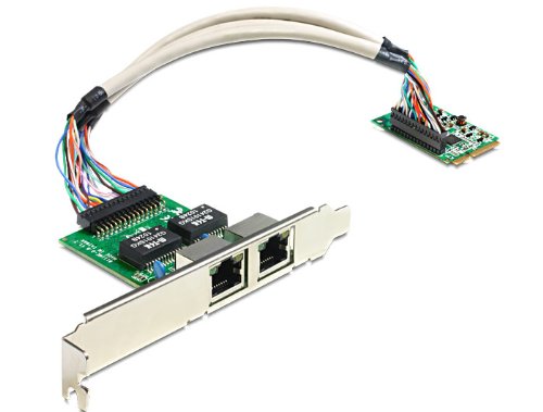 Delock Adapter MINI PCIE->PCI FULL SIZE 2X LAN 1GB