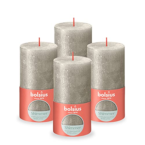 Bolsius Świece pieńkowe Shimmer, 6 szt., 130x68 mm, kolor szampana Sfeerpunt