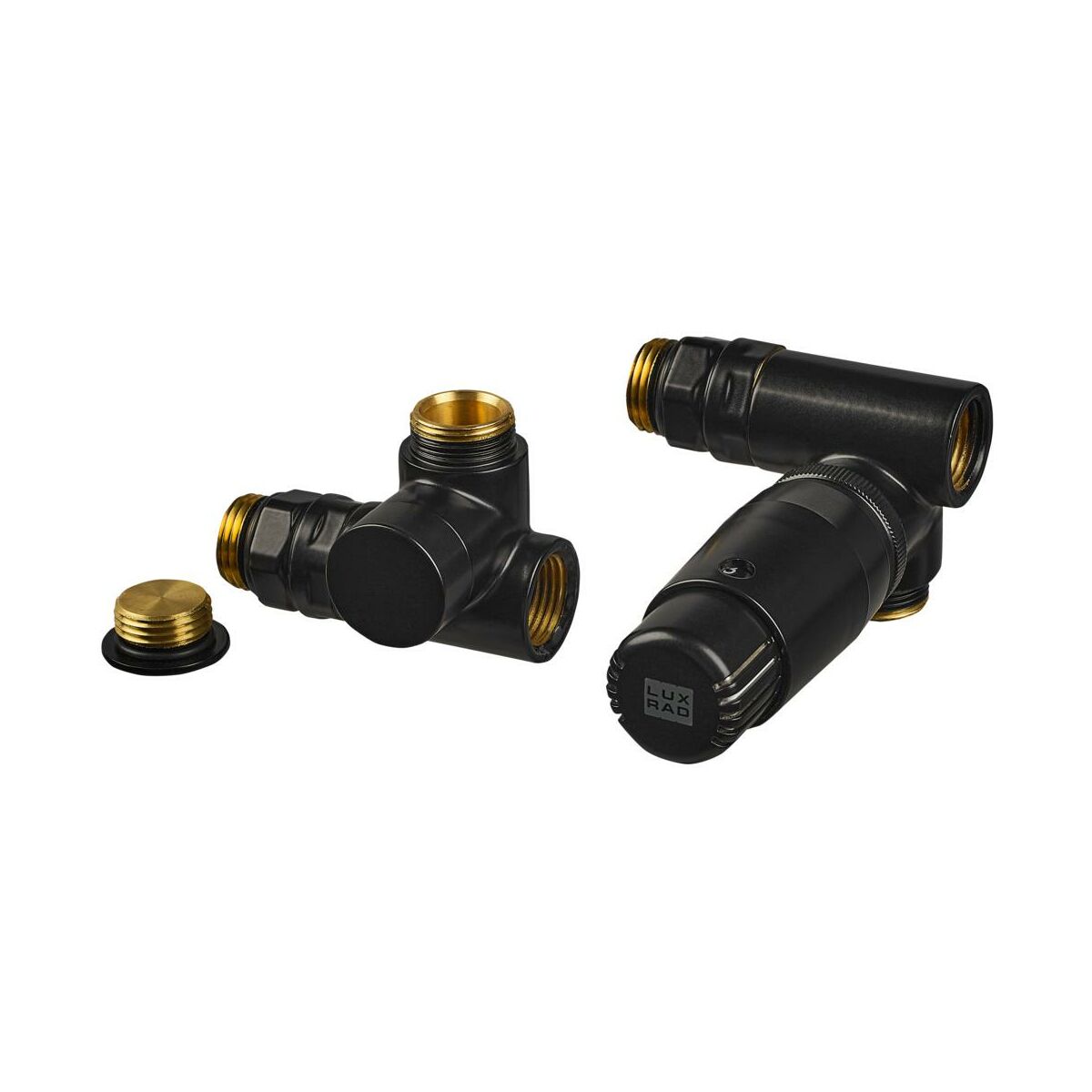 Zestaw termostatyczny TRÓJNIK LEWY czarny mat LUXRAD