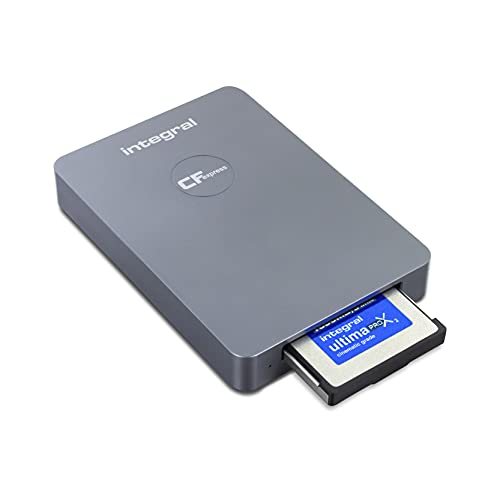 Integral USB 3.0 CFExpress Typ B 2.0 Czytnik kart pamięci, transfer 8 K, 4 K, RAW filmy i zdjęcia do Mac lub PC, w zestawie przewody (typ C i typ A), dla profesjonalnych fotografów kinematografów