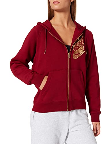 Nike Damska bluza z kapturem Nsw Fz Bb Shine czerwony czerwony Team Red/czerwony Team Red/metaliczny z?oty Metallic Gold XS