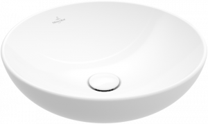 VILLEROY - BOCH 4A450001 Loop & Friends Umywalka stojąca na blacie 380 x 380 x 150 mm, Weiss Alpin, z przelewem, Nieszlifowany