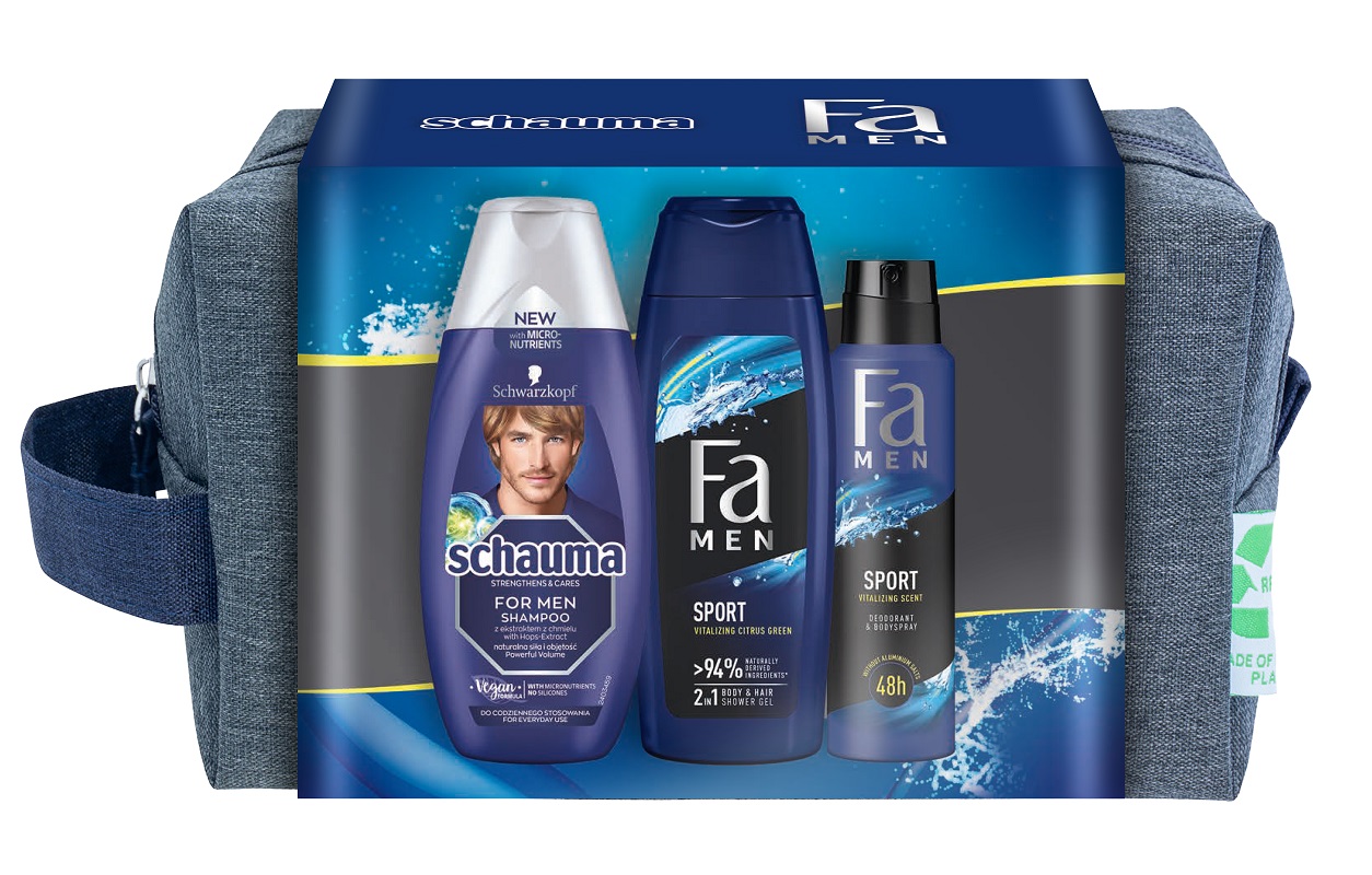 Fa Men XMASS - zestaw (Żel pod prysznic 250ml + Szampon 250ml + Spray 150ml)