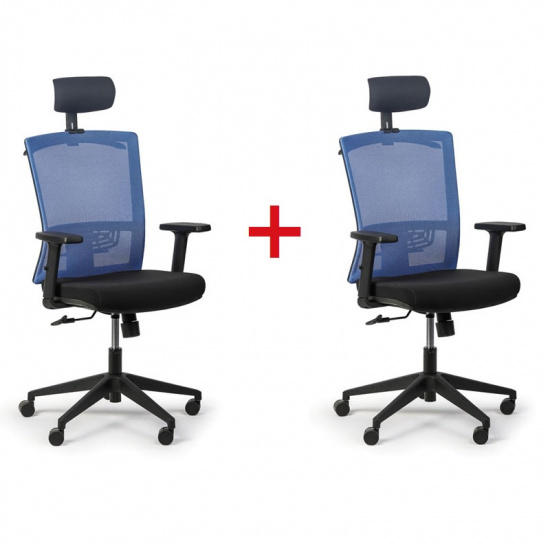 B2B Partner Krzesło biurowe FELIX, 1 + 1, niebieski 407035