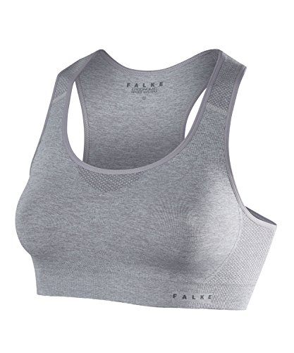 FALKE Damski biustonosz sportowy Madison Melange niskie wsparcie oddychający szybkoschnący szary bezszwowy dla małych średnich rozmiarów kubków niski wpływ sporty turystyka joga pilates 1 sztuka