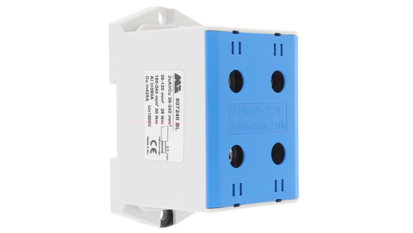 Geberit em group szynowa 2-torowa 35-240mm2 niebieska EURO multiOTL 240 2xAl/Cu 607240 BL 607240 BL