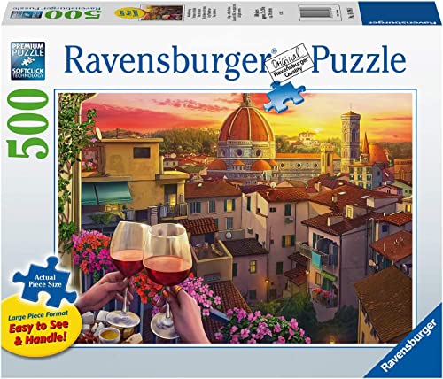 Ravensburger Przytulny taras z winem, puzzle 500 elementów dla dorosłych i dzieci w wieku od 10 lat [Amazon Exclusive]