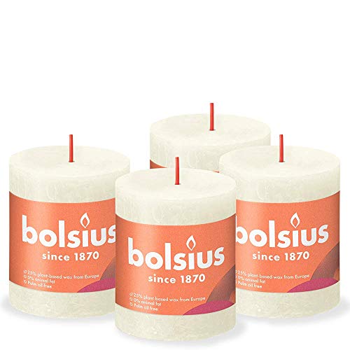 Bolsius Rustykalne świece pieńkowe Shine, 6 szt., 80x68 mm, perłowe Sfeerpunt