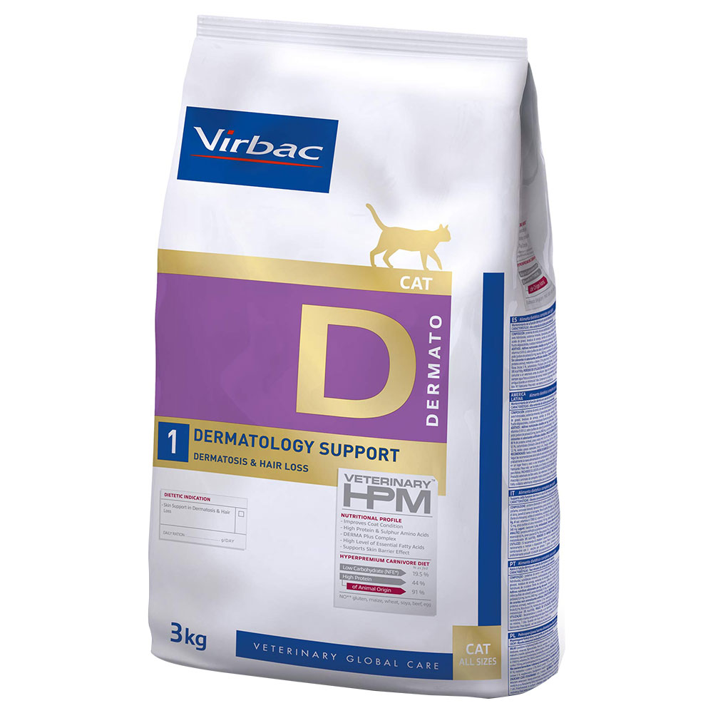 Virbac Virbac Veterinary HPM Cat Dermato D1 - 2 x 3 kg