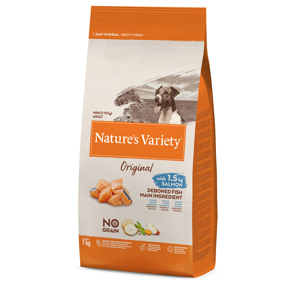 NATURE Natures Variety s Variety Original No Grain Mini Adult, łosoś - 7 kg