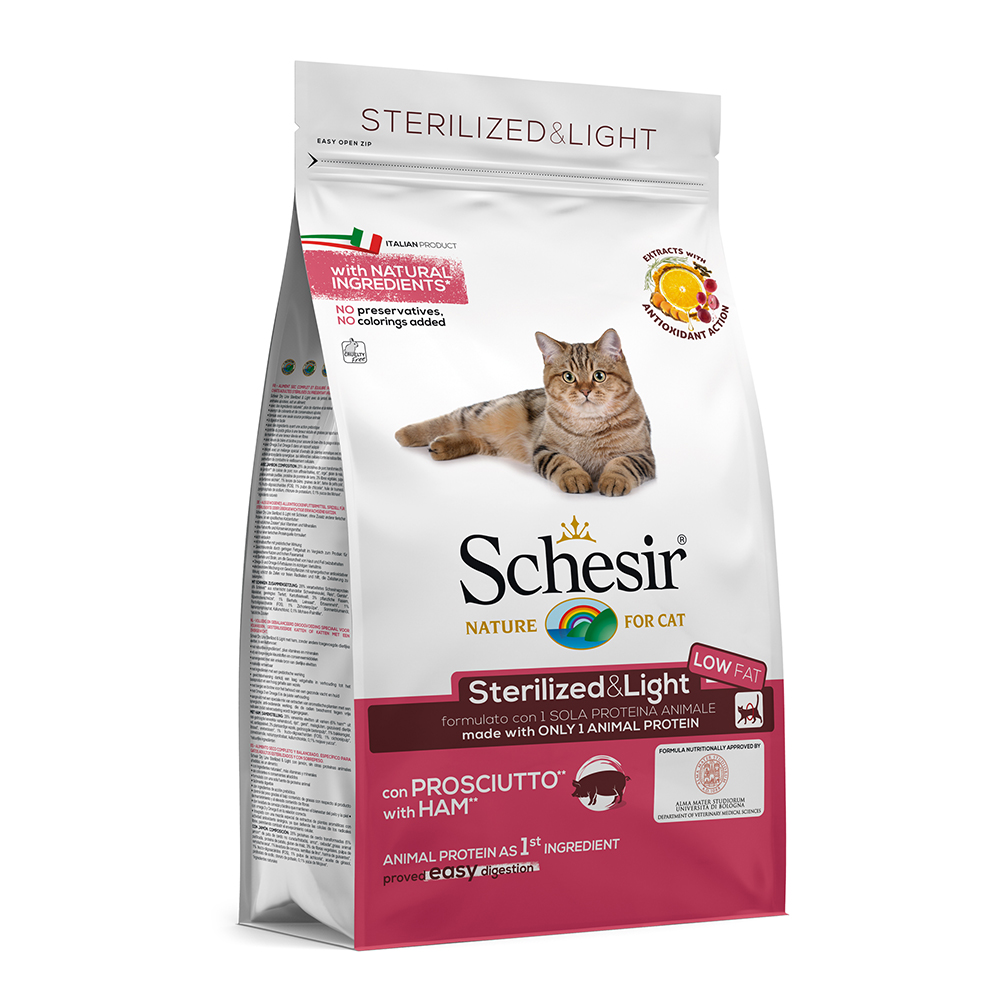 Schesir Sterilized & Light, z szynką - 2 x 1,5 kg