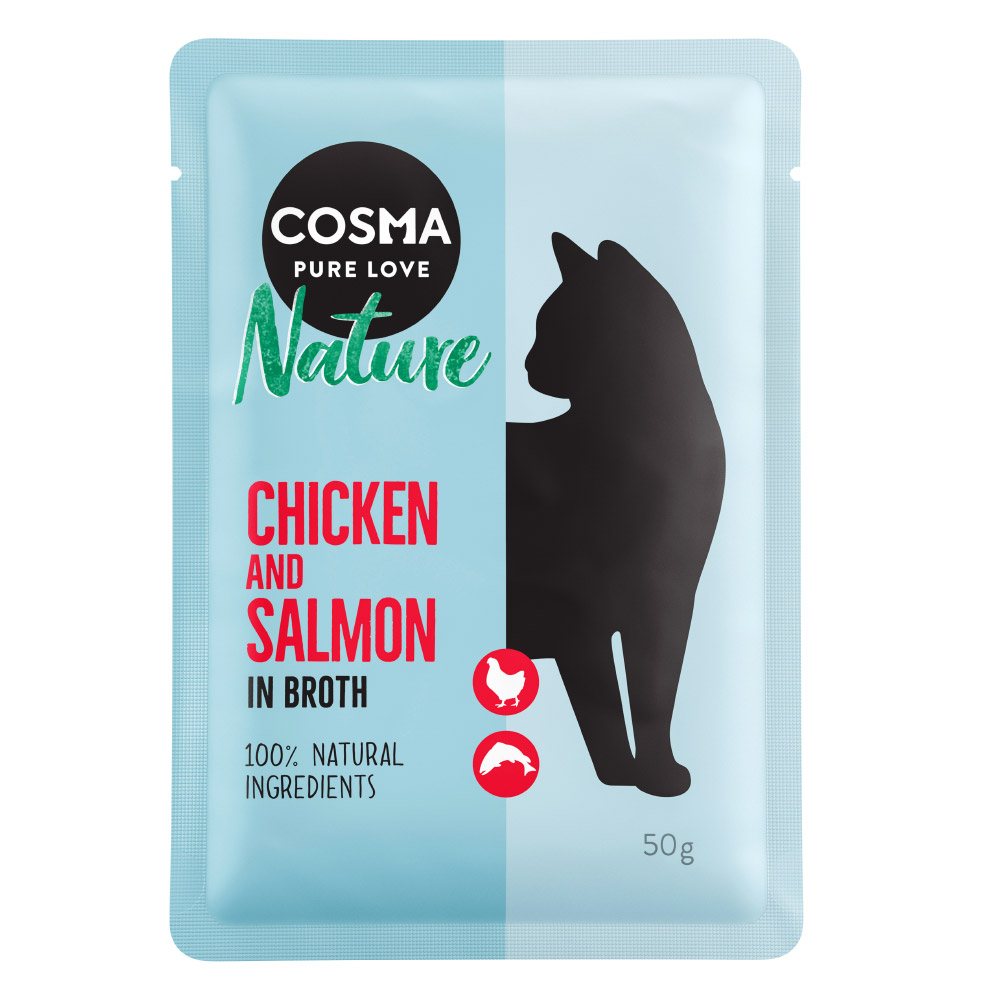 Pakiet Cosma Nature, saszetki, 24 x 50 g  - Kurczak i łosoś