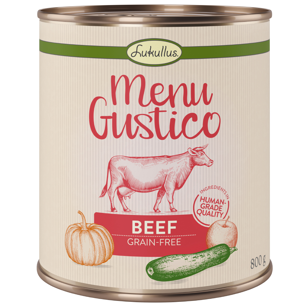 Lukullus Menu Gustico 6 x 800 g   - Wołowina z dynią, jabłkiem i oregano