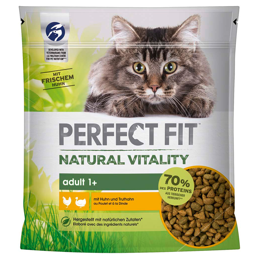 Perfect Fit 20% taniej! sucha karma dla kota, różne rodzaje - Natural Vitality, z kurczakiem i indykiem, 650 g