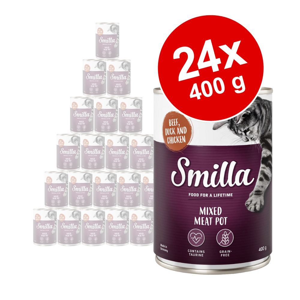 Megapakiet Smilla Mixed Meat Pot, 24 x 400 g - Drób, wołowina i dziczyzna